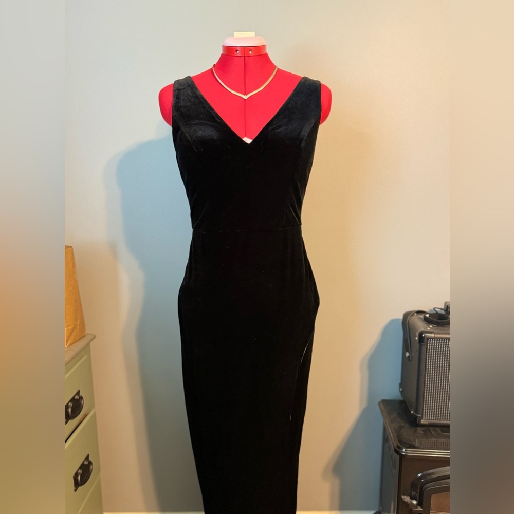 Black Velvet Evening Gown